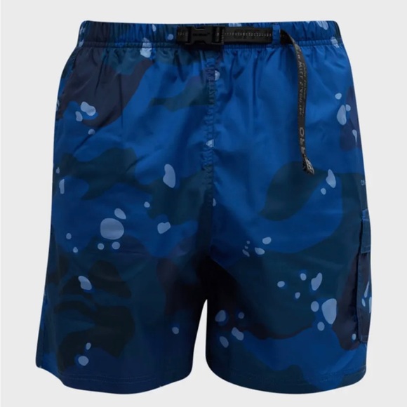 OFF-WHITE Camo Cargo Swim Shorts with Industrial Belt - Picture 1 of 2